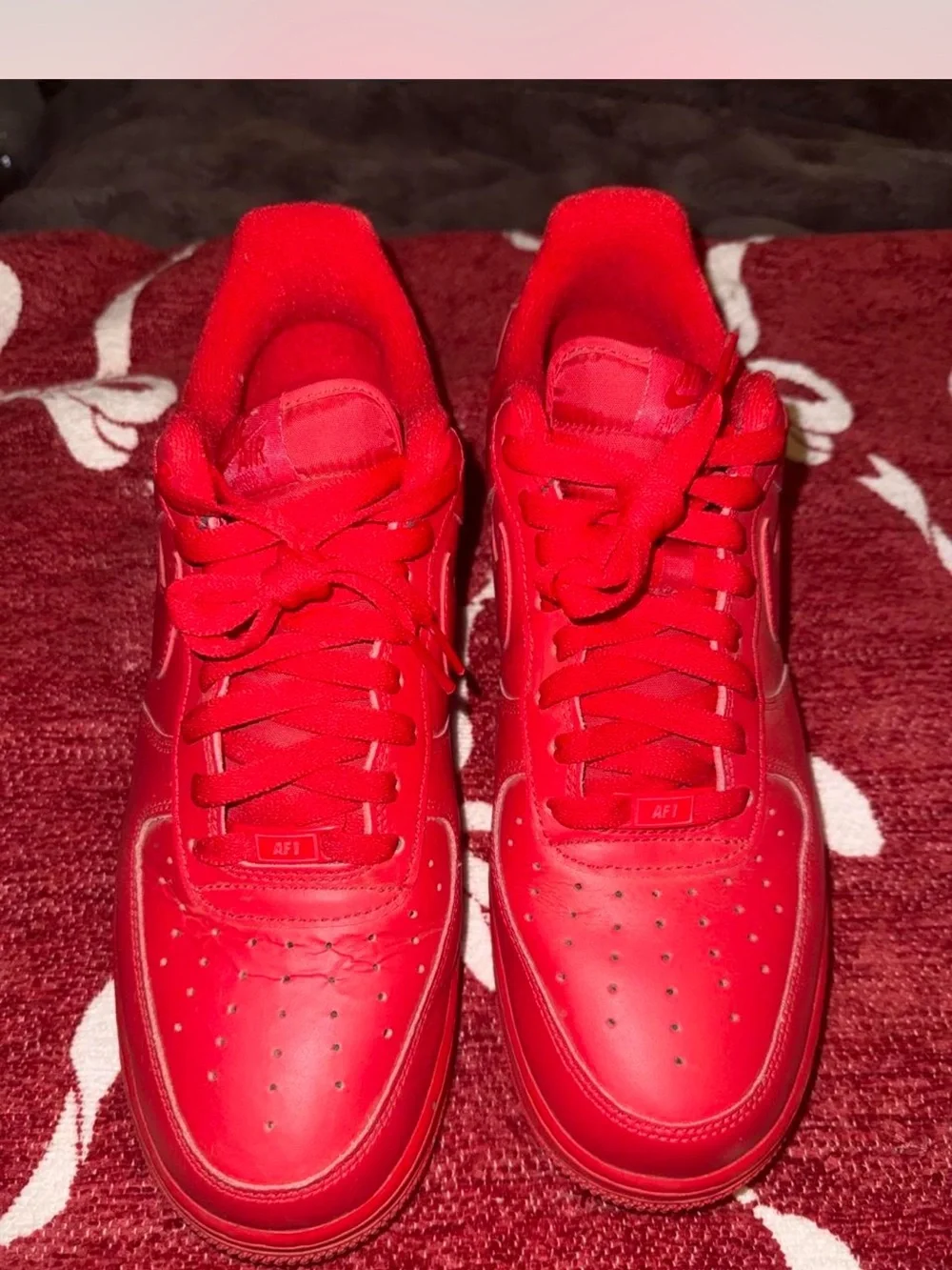 Nike Men's size 12 Red Low-Top Leather Sneakers